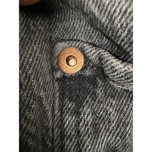 Levis 501 Jeans Mens 27x30 Black Gray Button Fly Premium Denim Straight Leg - Picture 6 of 12